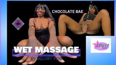 Wet Ebony Massage - 69 & Reverse Cowgirl