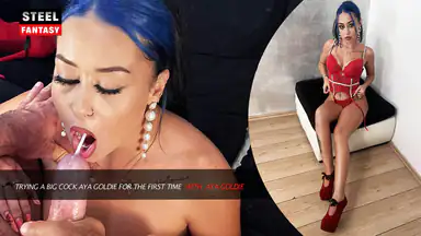 Trying a big cock Aya Goldie for the first time